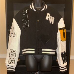 Azalea Wang Black and White Varsity Jacket with Patches